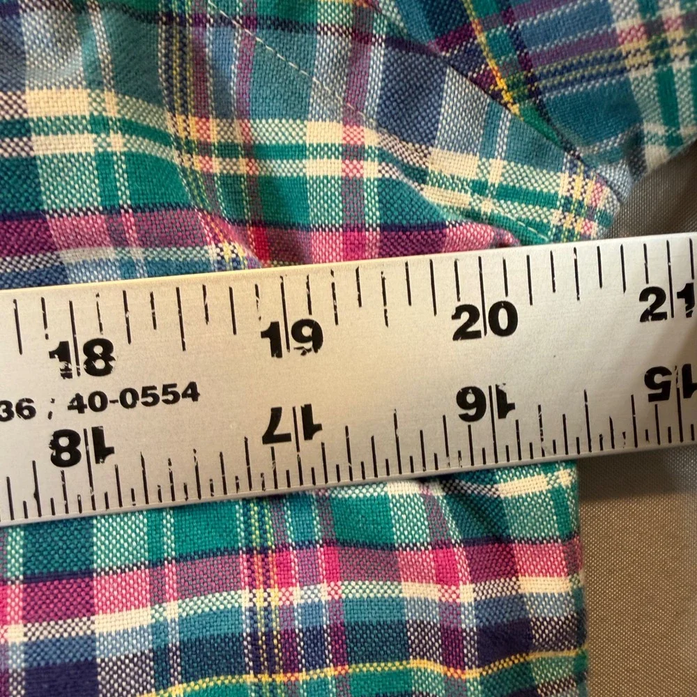 Polo Ralph Lauren Mens Plaid Button Down Shirt Teal Pink M Preppy Country Club